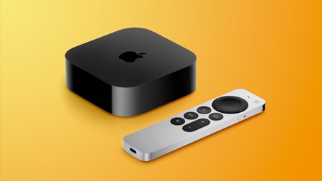 Apple TV box and Apple TV remote